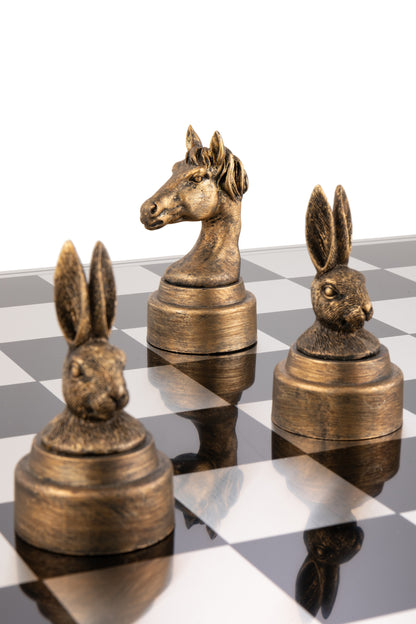 Schaakspel Dieren Polyresin Mix J-Line - Schaakspel - J-Line - livinglovely.nl