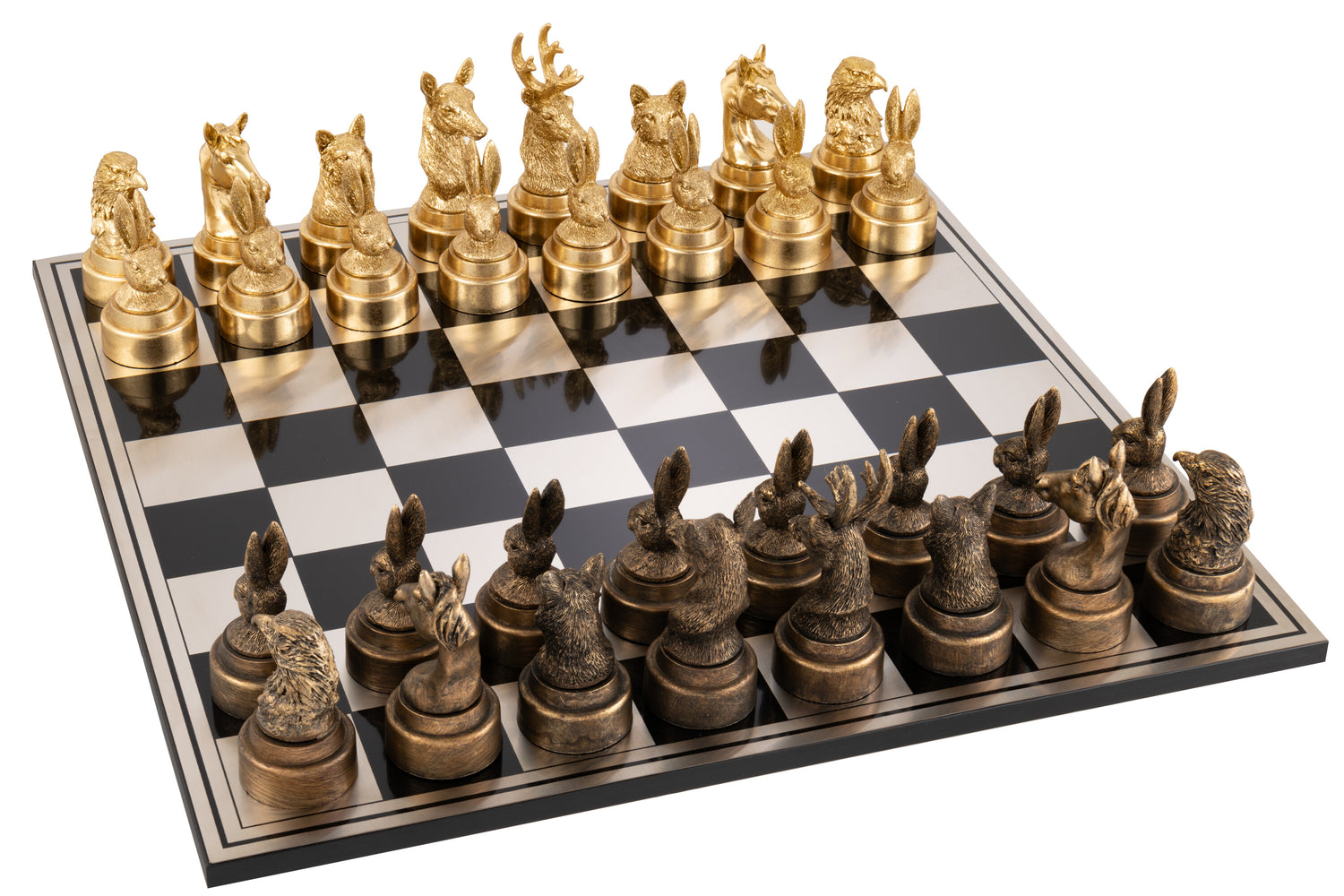 Schaakspel Dieren Polyresin Mix J-Line - Schaakspel - J-Line - livinglovely.nl