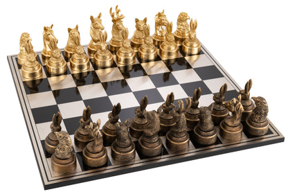 Schaakspel Dieren Polyresin Mix J-Line - Schaakspel - J-Line - livinglovely.nl