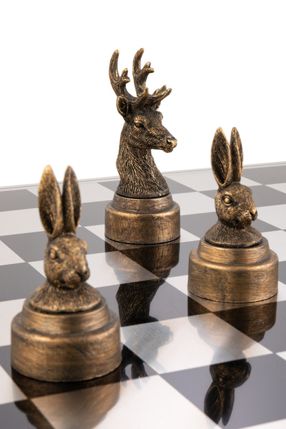 Schaakspel Dieren Polyresin Mix J-Line - Schaakspel - J-Line - livinglovely.nl