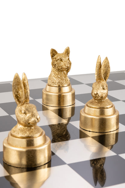 Schaakspel Dieren Polyresin Mix J-Line - Schaakspel - J-Line - livinglovely.nl