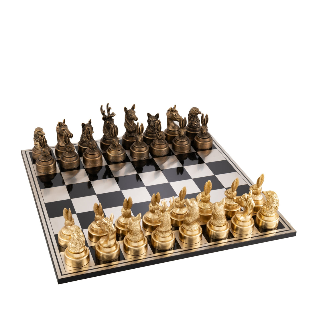 Schaakspel Dieren Polyresin Mix J-Line - Schaakspel - J-Line - livinglovely.nl