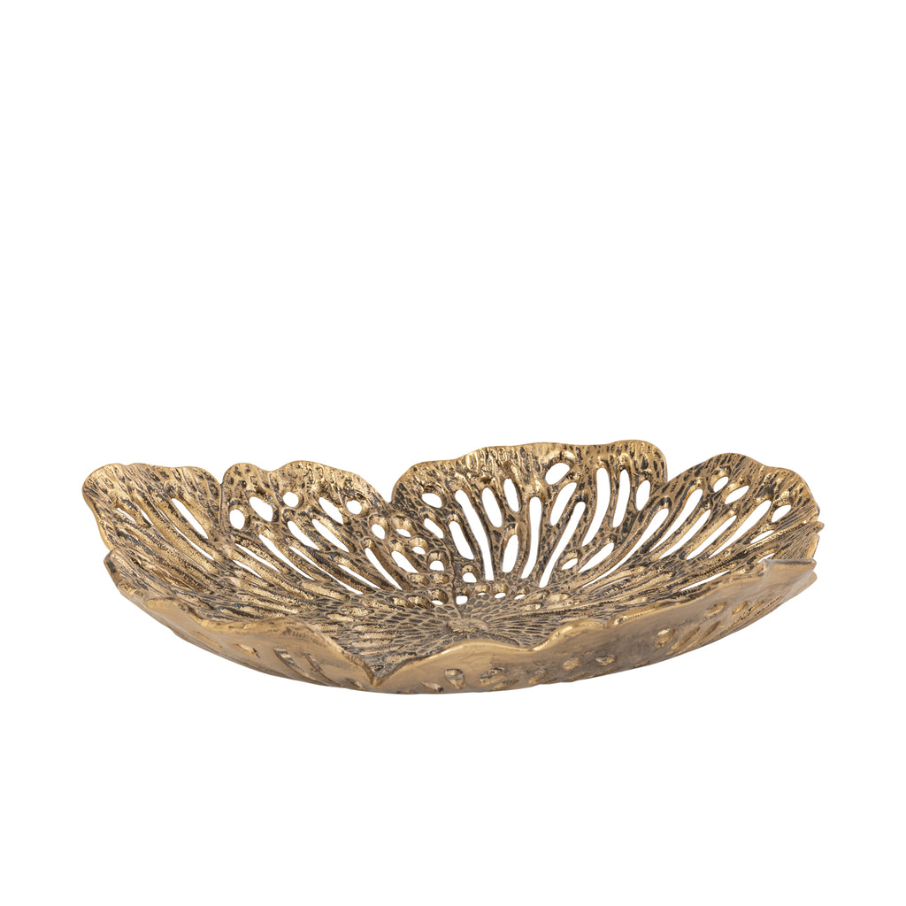 Schaal Ryhann L - 65x65x9 cm - Aluminium - Messing PTMD - Schaal - PTMD - livinglovely.nl
