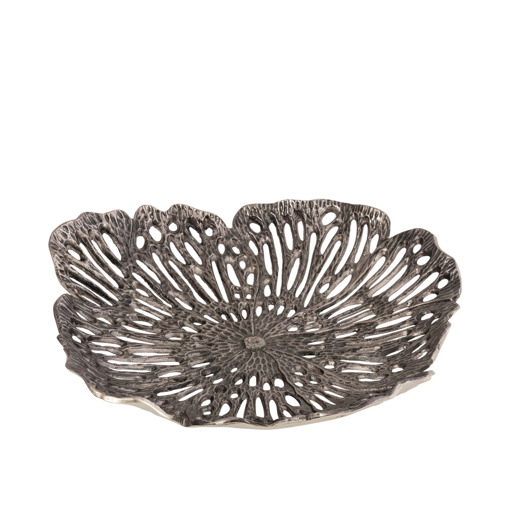Schaal Ryhann L - 65x65x9 cm - Aluminium - Zilver PTMD - Schaal - PTMD - livinglovely.nl