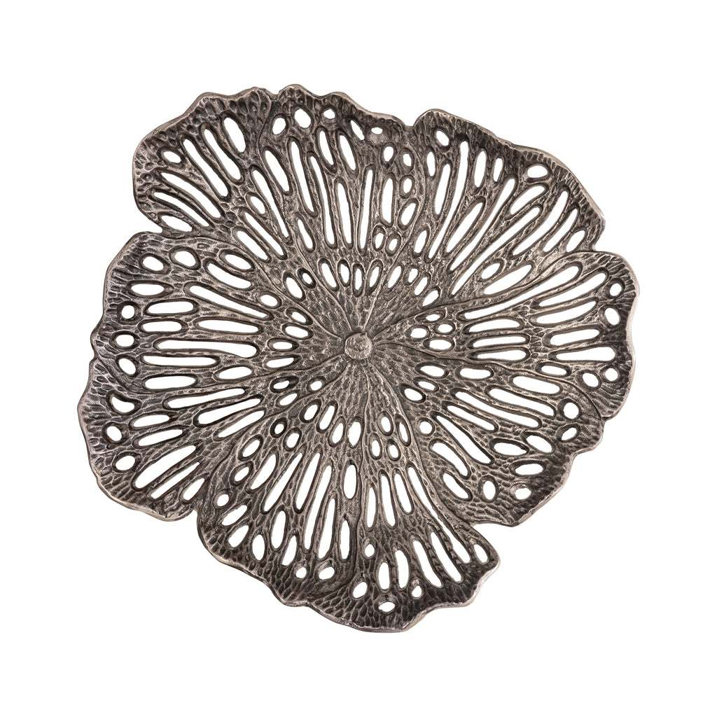 Schaal Ryhann L - 65x65x9 cm - Aluminium - Zilver PTMD - Schaal - PTMD - livinglovely.nl