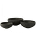 Schaal Vezelklei Zwart Set van 3 - Pot - J-Line - livinglovely.nl