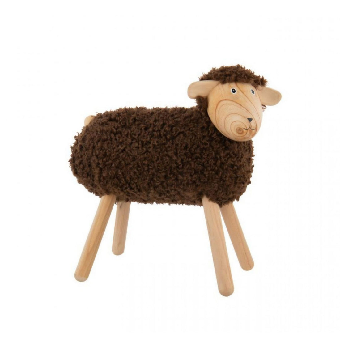 Schaap Decoratief Beukenhout/Kunstbont Naturel/Donkerbruin Large