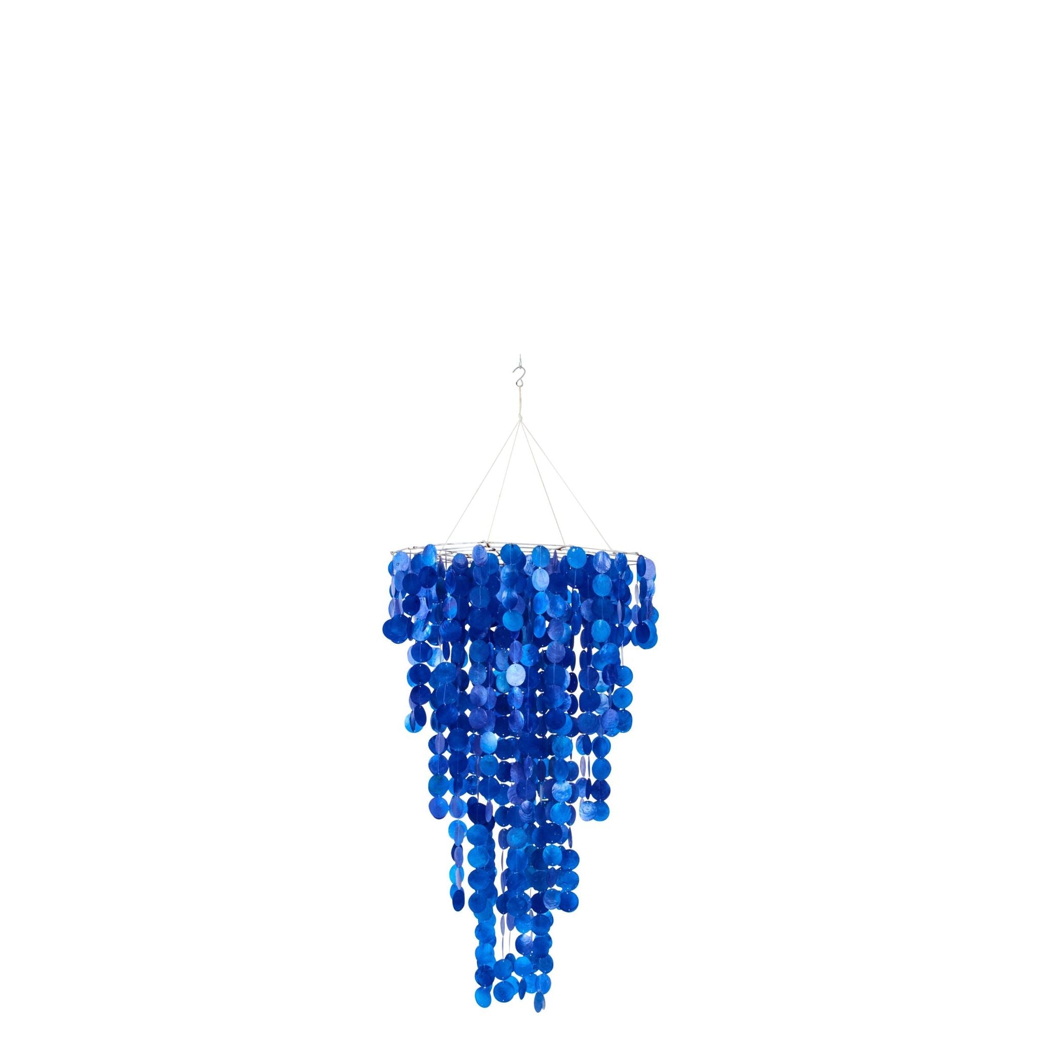 Schelpenhanger Capiz Blauw Small Ø60cm x H100cm J-Line