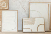 Schilderij Cellen Papier Wit Set van 2 - Schilderij - J-Line - livinglovely.nl