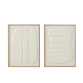Schilderij Cellen Papier Wit Set van 2 - Schilderij - J-Line - livinglovely.nl