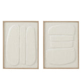 Schilderij Cellen Papier Wit Set van 2 - Schilderij - J-Line - livinglovely.nl