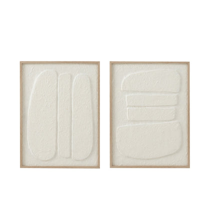 Schilderij Cellen Papier Wit Set van 2 J-Line