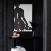 Schilderij Joy Dennenhout Zwart/Wit - Schilderij - J-Line - livinglovely.nl