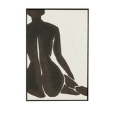 Schilderij Joy Dennenhout Zwart/Wit - Schilderij - J-Line - livinglovely.nl