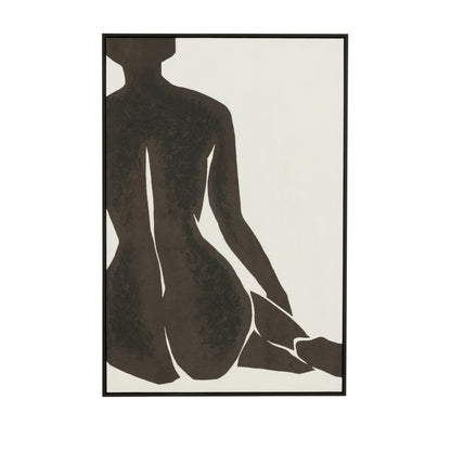 Schilderij Joy Dennenhout Zwart/Wit - Schilderij - J-Line - livinglovely.nl