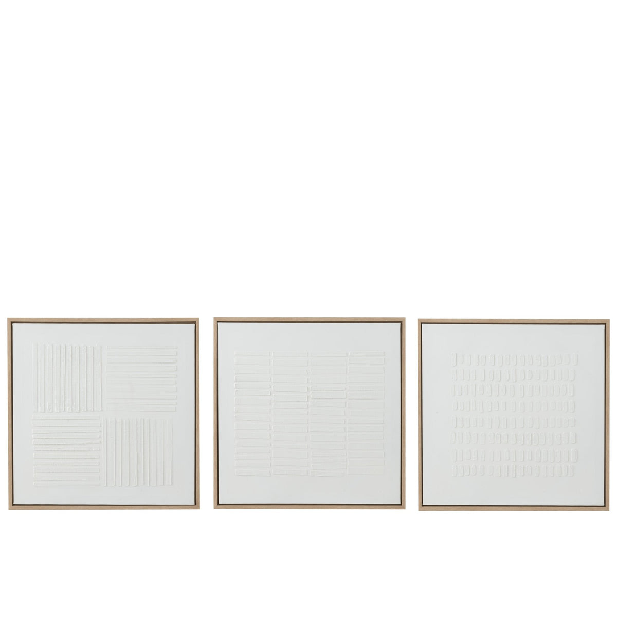 Schilderij Lines Canvas Wit Set van 3 J-Line