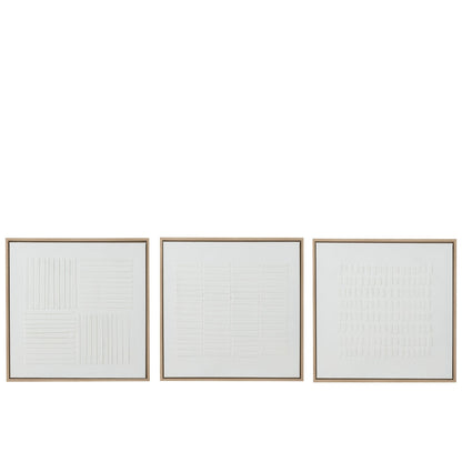 Schilderij Lines Canvas Wit Set van 3 J-Line