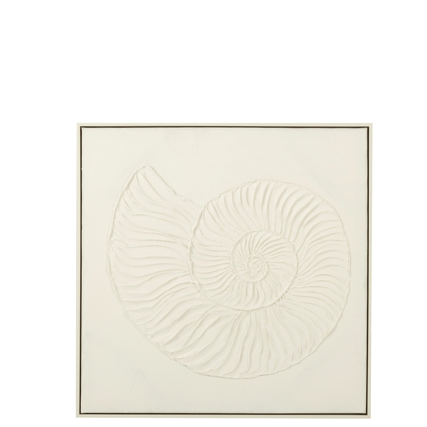 Schilderij Schelp Acrylverf/Canvas Wit - Schilderij - J-Line - livinglovely.nl