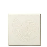 Schilderij Schelp Acrylverf/Canvas Wit - Schilderij - J-Line - livinglovely.nl