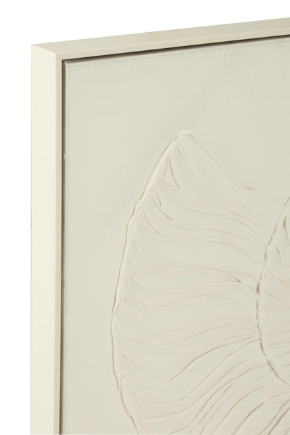 Schilderij Schelp Acrylverf/Canvas Wit - Schilderij - J-Line - livinglovely.nl