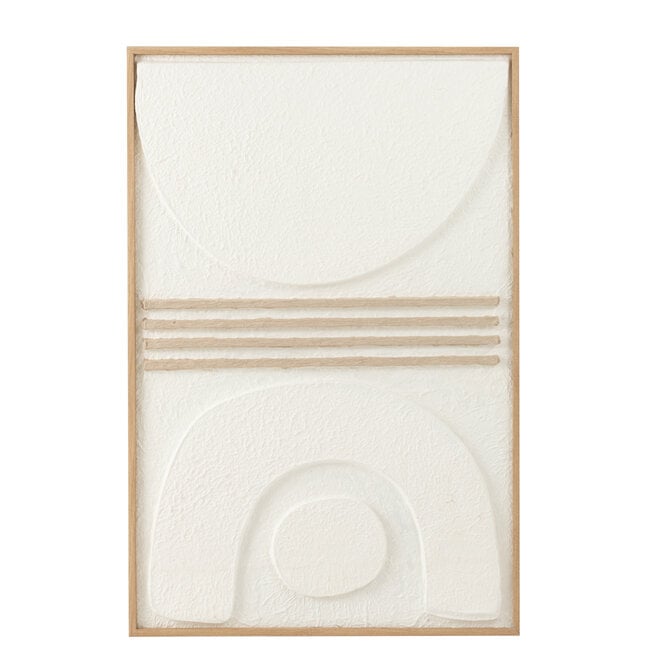 Schilderij Thibault Papier Wit/Beige - Schilderij - J-Line - livinglovely.nl