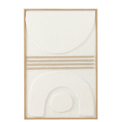 Schilderij Thibault Papier Wit/Beige - Schilderij - J-Line - livinglovely.nl