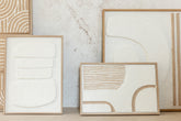 Schilderij Thibault Papier Wit/Beige - Schilderij - J-Line - livinglovely.nl