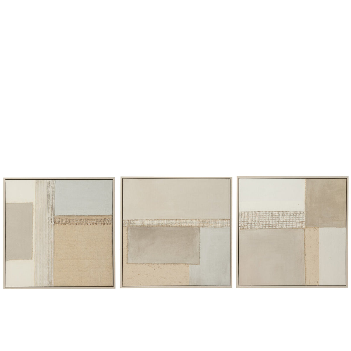 Schilderij Tod Canvas/Dennenhout Set van 3 J-LIne