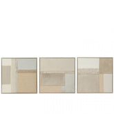 Schilderij Tod Canvas/Dennenhout Set van 3 - Schilderij - J-Line - livinglovely.nl