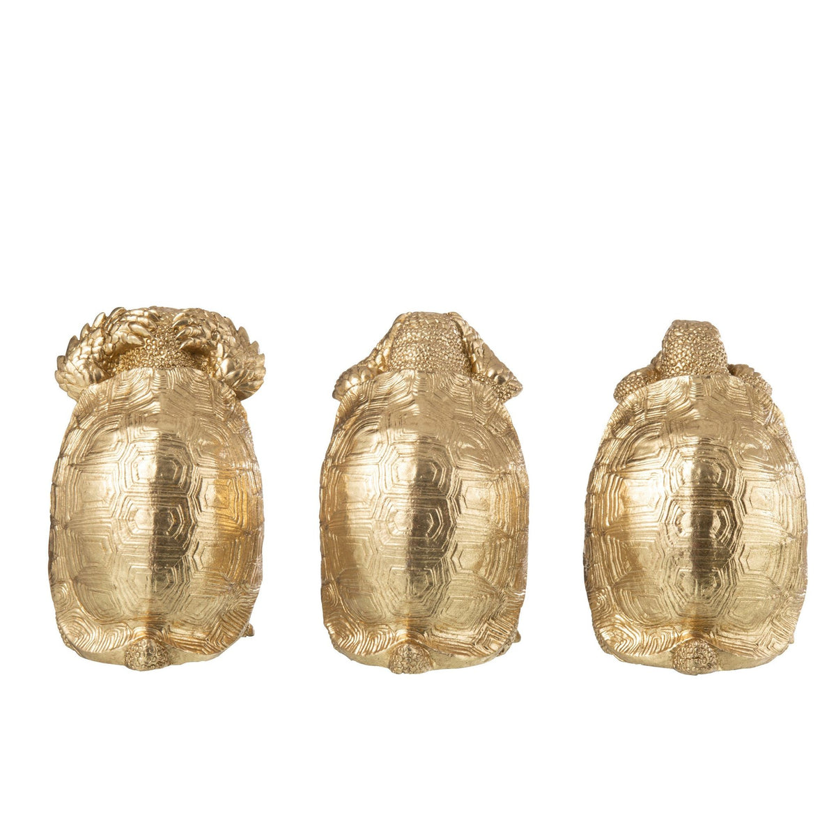 Schildpad Zien/Horen/Zwijgen Resin Goud Set van 3 J-Line