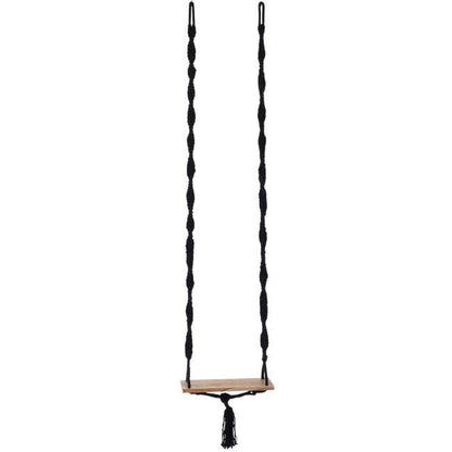 Schommel Katoen/Alabasia Hout Zwart - Buiten-divers - J-Line - livinglovely.nl