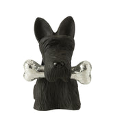 Schotse Terrier + Bot Polyresin Zwart - Beeld - J-Line - livinglovely.nl