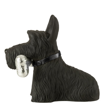 Schotse Terrier + Bot Polyresin Zwart - Beeld - J-Line - livinglovely.nl
