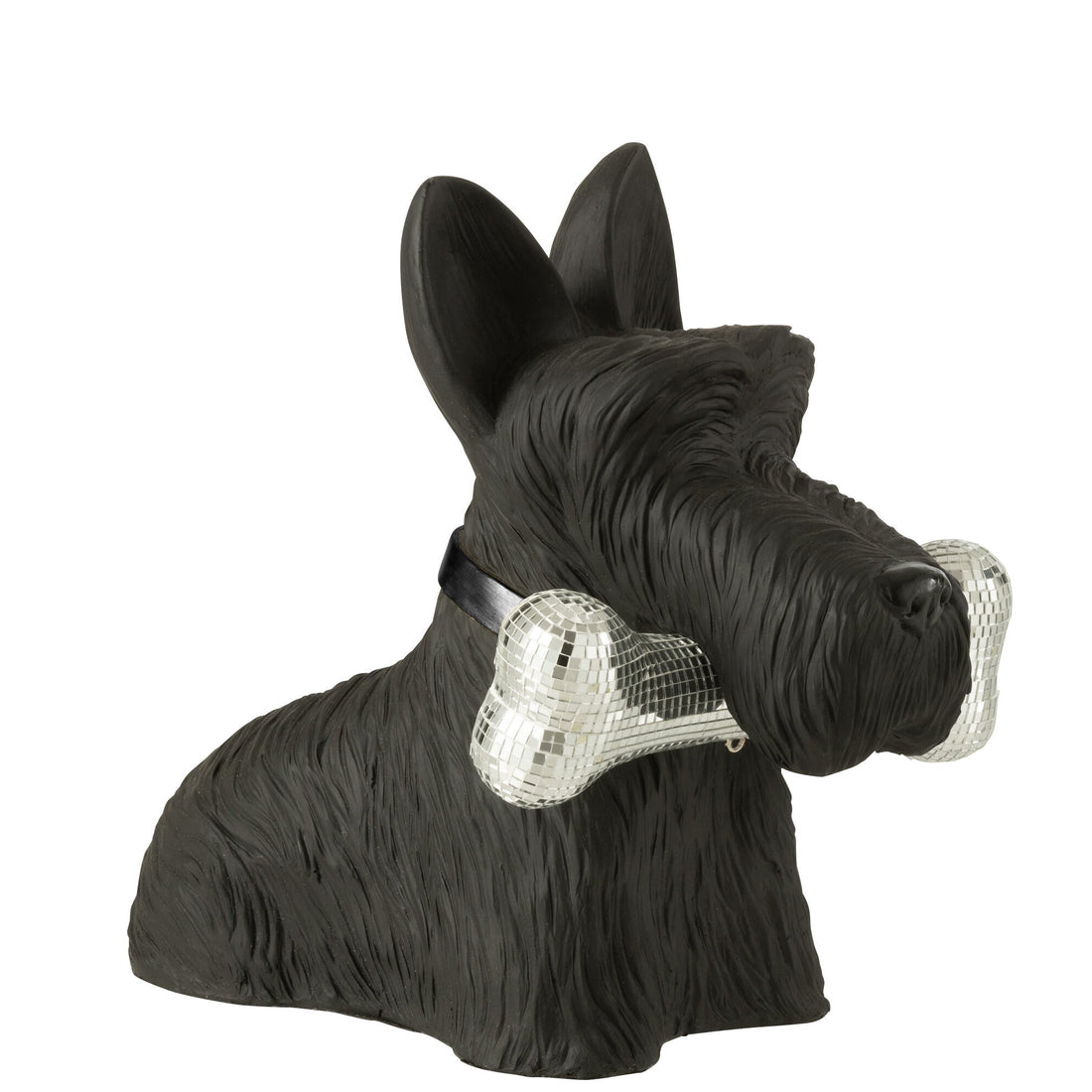 Schotse Terrier + Bot Polyresin Zwart - Beeld - J-Line - livinglovely.nl