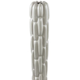 Seanis Grey Round Ceramic Vase Block Pattern L 17x17x71cm PTMD - Vaas - PTMD - livinglovely.nl
