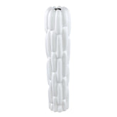Seanis White Round Ceramic Vase Block Pattern L L17xB17xH71cm PTMD - Vaas - PTMD - livinglovely.nl
