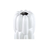 Seanis White Round Ceramic Vase Block Pattern M 14,5x14,5x61cm PTMD - Vaas - PTMD - livinglovely.nl