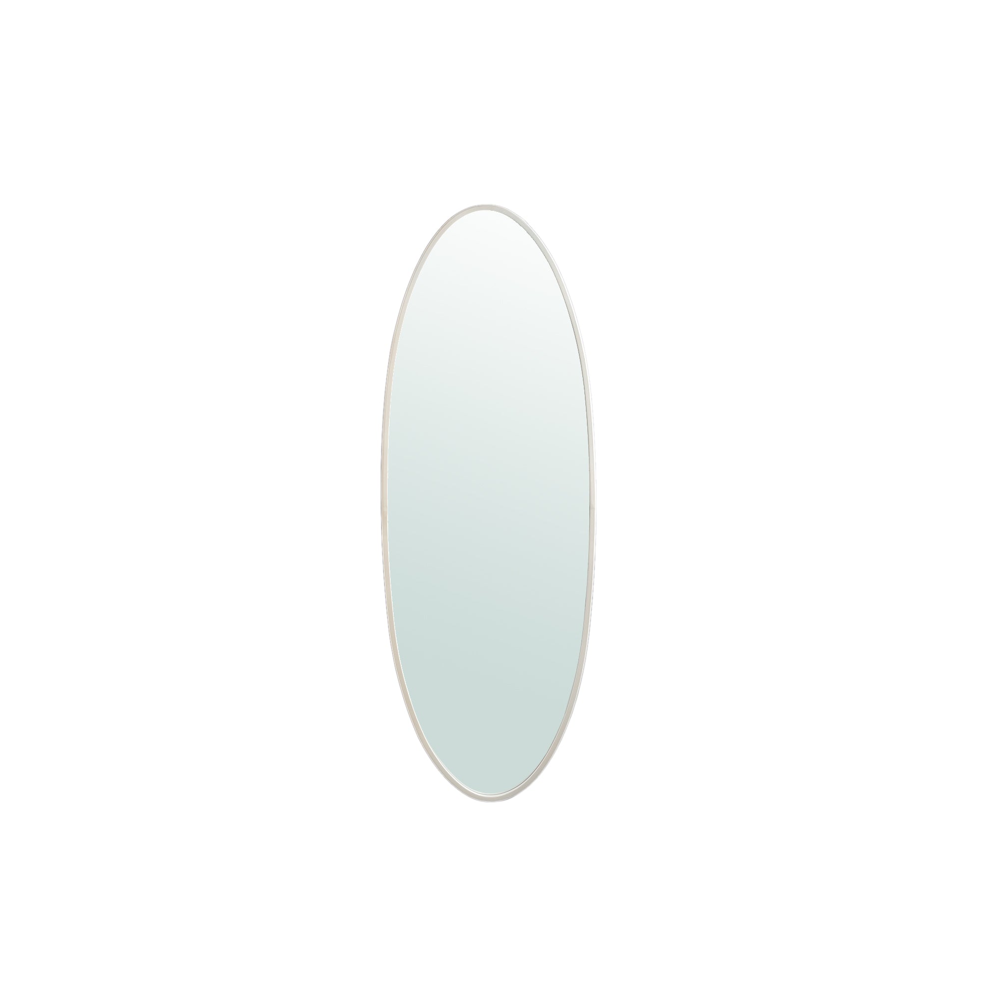 Serine White Steel Oval Mirror Small 50x3,5x140cm PTMD - Spiegel - PTMD - livinglovely.nl