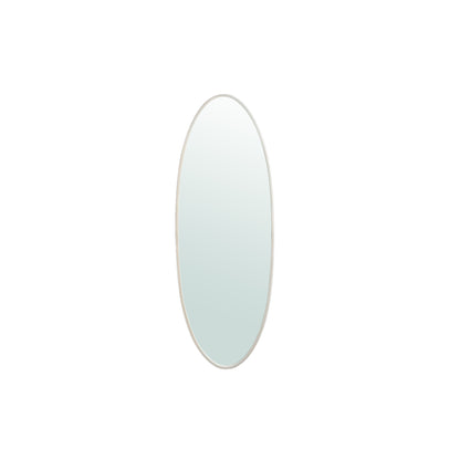 Serine White Steel Oval Mirror Small 50x3,5x140cm PTMD - Spiegel - PTMD - livinglovely.nl