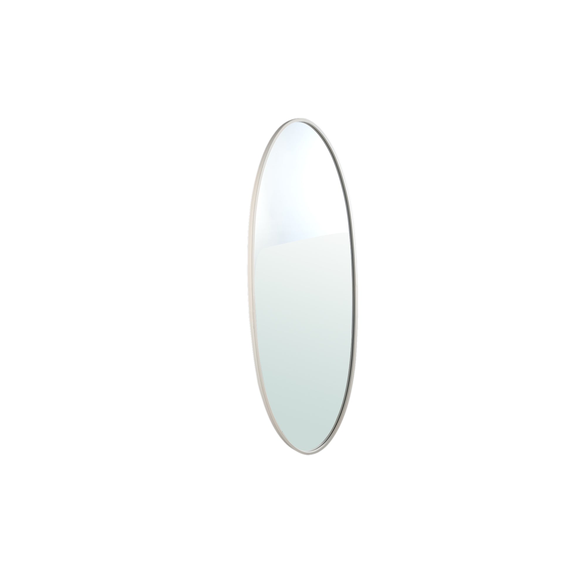 Serine White Steel Oval Mirror Small 50x3,5x140cm PTMD - Spiegel - PTMD - livinglovely.nl