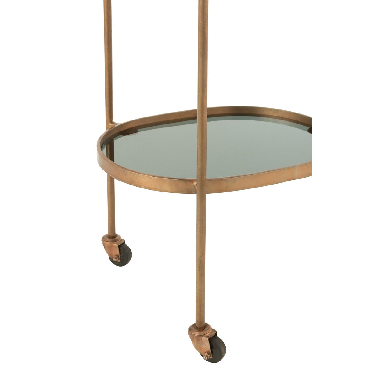 Serveerkar Ovaal 2niv Ijzer/Glas Zwart/Brons J-Line