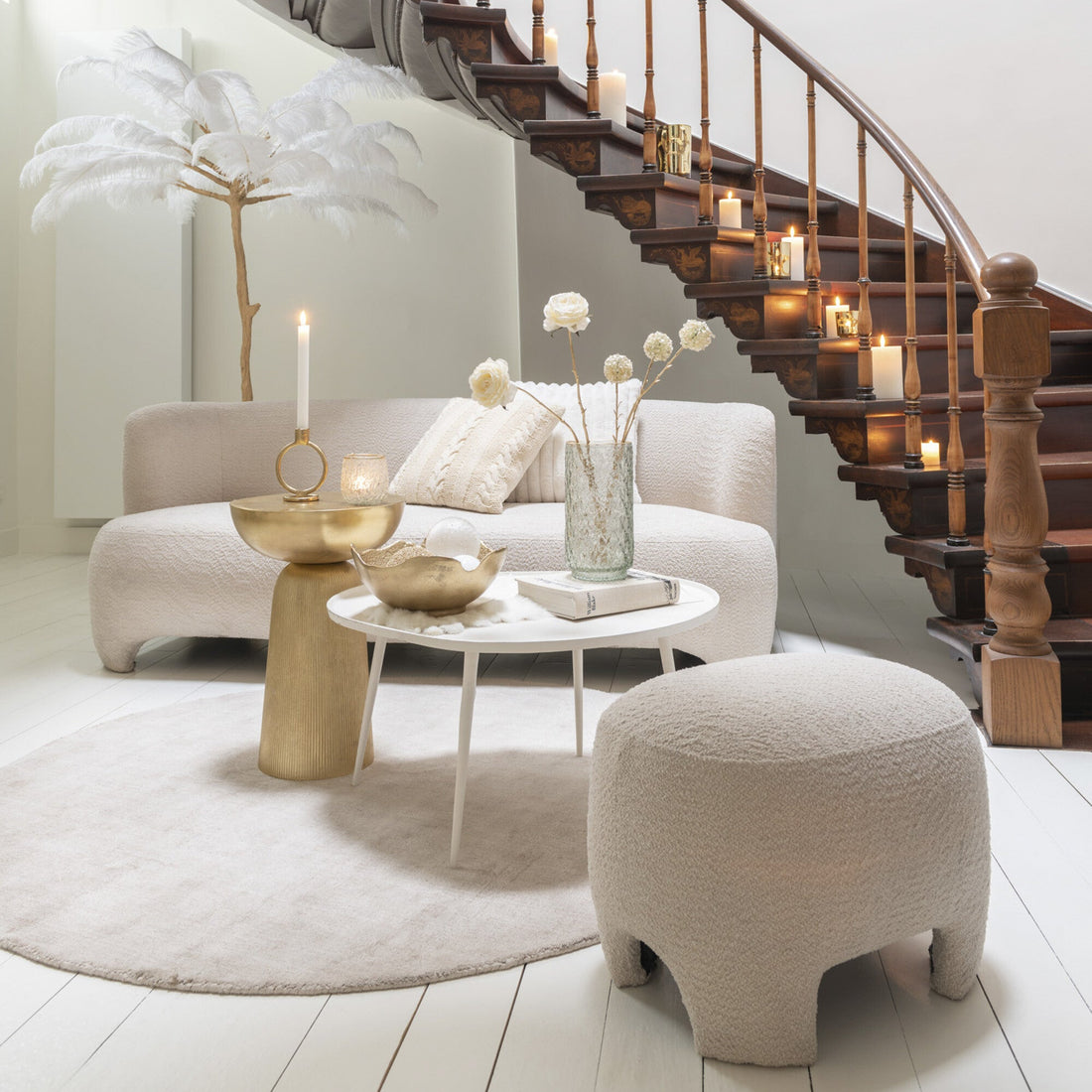 Set Of 2 Sidetables Vinta Aluminium White - - J-Line - livinglovely.nl