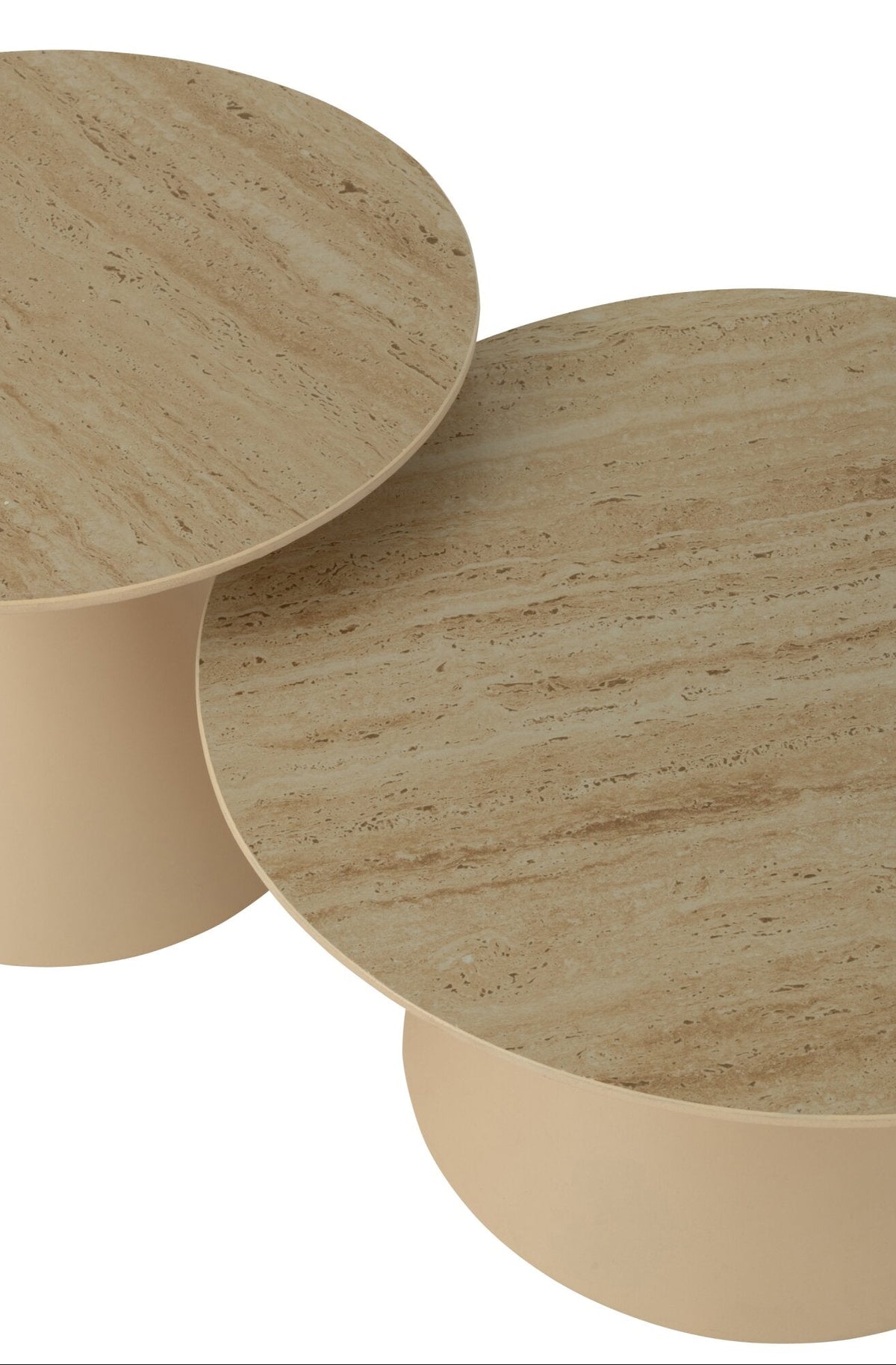 Set van 2 Bijzettafels Kegel IJzer Ecru/Beige J-Line