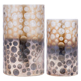 Set Van 2 Bridgid Windlichten Glas Bruin Ombre van PTMD, de complete set met beide windlichten naast elkaar