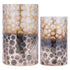 Set Van 2 Bridgid Windlichten Glas Bruin Ombre van PTMD, de complete set met beide windlichten naast elkaar