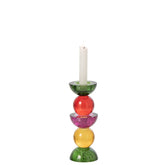 Groen paarse kandelaar uit het kleurduo van J-Line, Ø8cm x H21cm