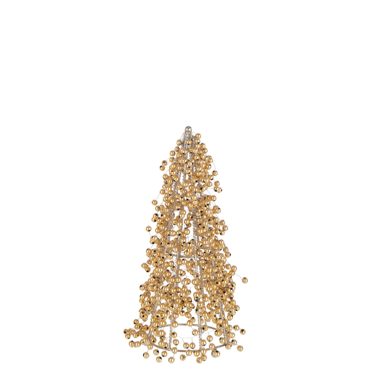 Kegel Kralen Acryl Goud Small uit de set van J-Line, kegel vol goudkleurige kralen van 25 cm