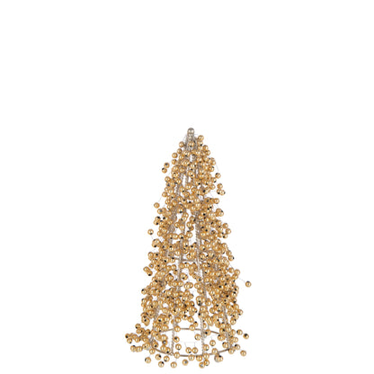 Kegel Kralen Acryl Goud Small uit de set van J-Line, kegel vol goudkleurige kralen van 25 cm