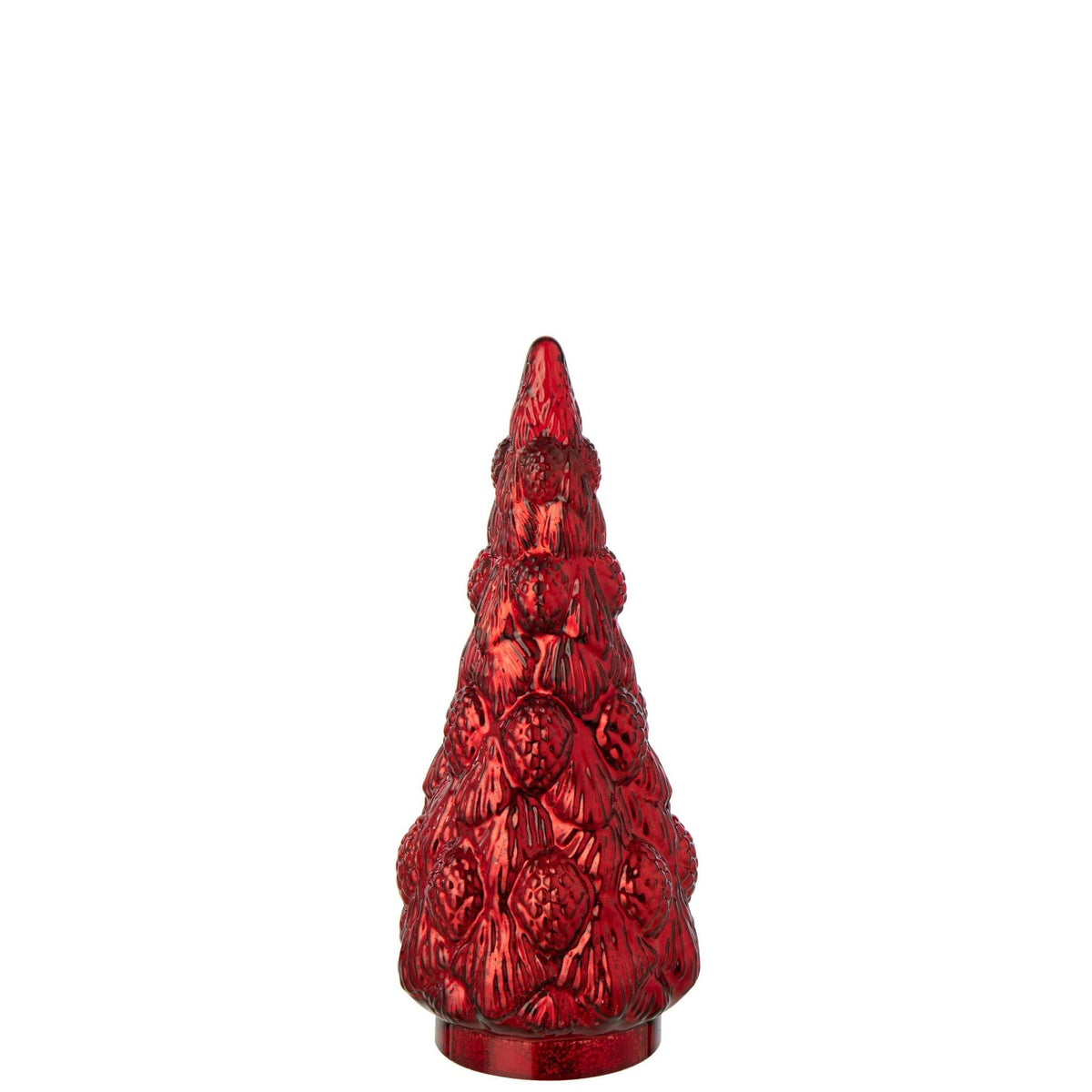 Kerstboom Glas Rood Small van J-Line, onderdeel van de Set Van 2 Kerstbomen Glas Rood, op witte achtergrond