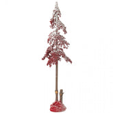 Kerstboom Grote Bessen Rood Large uit de set van J-Line, 135 cm hoog met houten stam